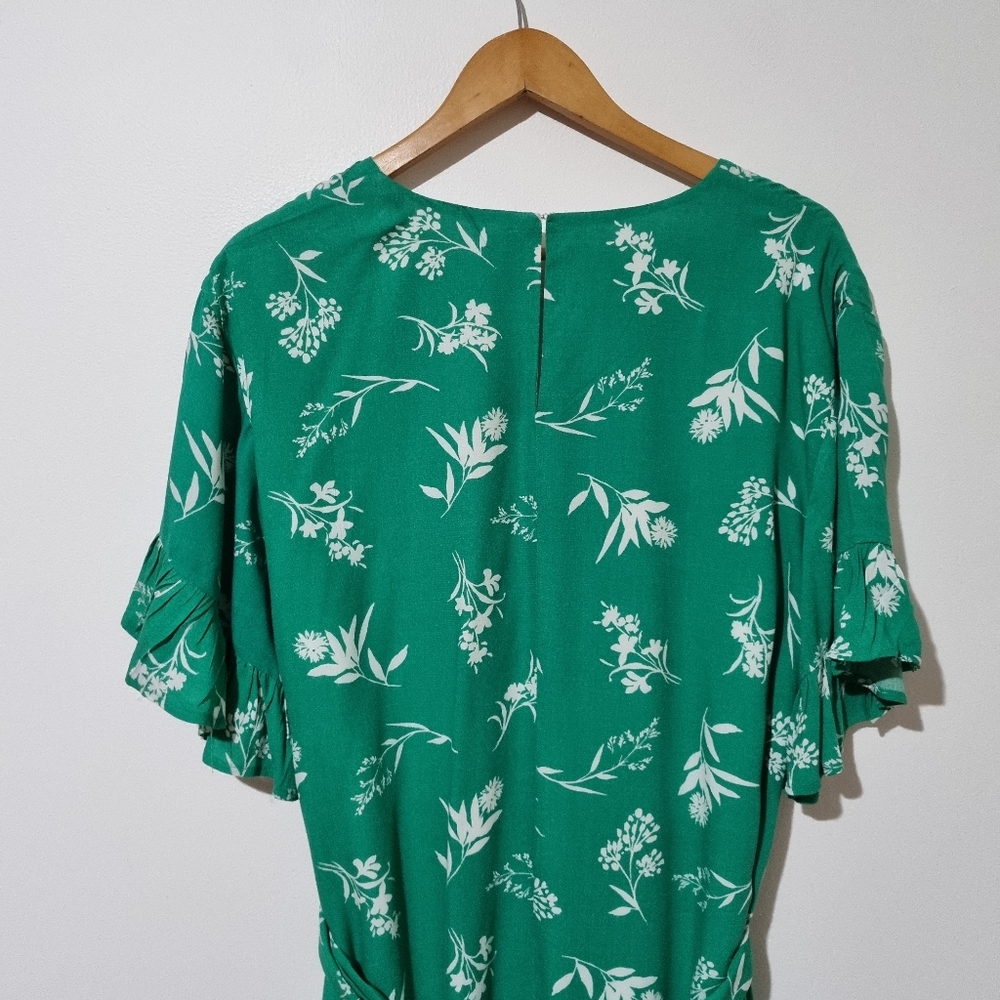 Decjuba Size 14 Green Floral Summer Dress - Picture 5 of 7